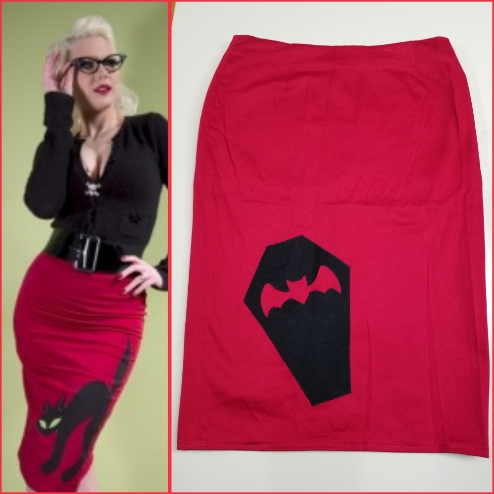 Zombie Kitten Originals Red Coffin skirt in S